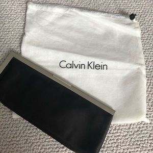 Calvin Klein | black satin clutch